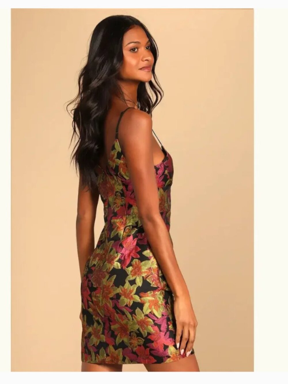 NWT Lulus Ready for Festivities Floral Jacquard Mini Dress Size Small - Picture 2 of 16